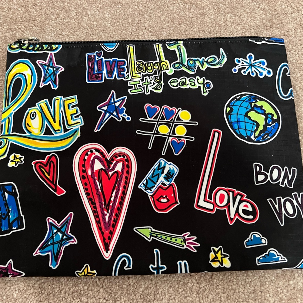 Colorful Brighton Love Scribble Zipper Pouch